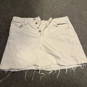 White denim jean skirt